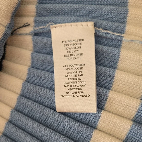 NWT T Tahari Ribbed-Knit Pencil Skirt - Size L - Navy, Blue and White - Picture 5 of 5